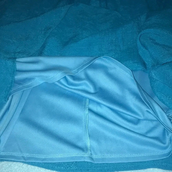 AGB turquoise sleeveless lined midi dress chest pockets button front NEW size M - Picture 3 of 11